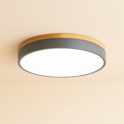Luxeraum.de Ceiling Light Fixtures 30cm / Grau / Warmweiß (3000K) Deckenlampe Holz & Metall – Skandinavisches Design