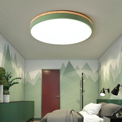 Luxeraum.de Ceiling Light Fixtures 30cm / Grün / Warmweiß (3000K) Deckenlampe Holz & Metall – Skandinavisches Design