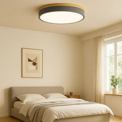 Luxeraum.de Ceiling Light Fixtures 30cm / Schwarz / Warmweiß (3000K) Deckenlampe Holz & Metall – Skandinavisches Design