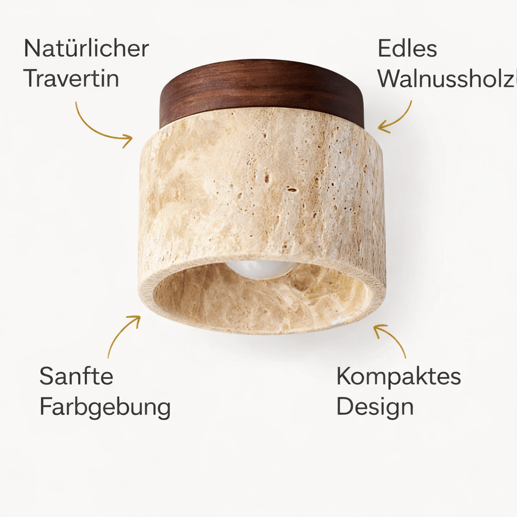 Luxeraum.de Ceiling Light Fixtures Deckenleuchte Holz – Wabi-Sabi – Khaki – Ø12 cm