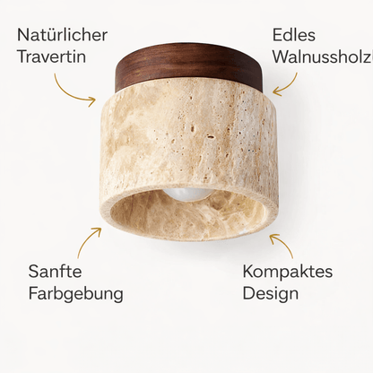 Luxeraum.de Ceiling Light Fixtures Deckenleuchte Holz – Wabi-Sabi – Khaki – Ø12 cm