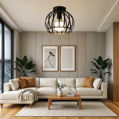 Luxeraum.de Ceiling Light Fixtures Default Deckenleuchte Schwarz – Industrie Design – Ø30 cm – Metall