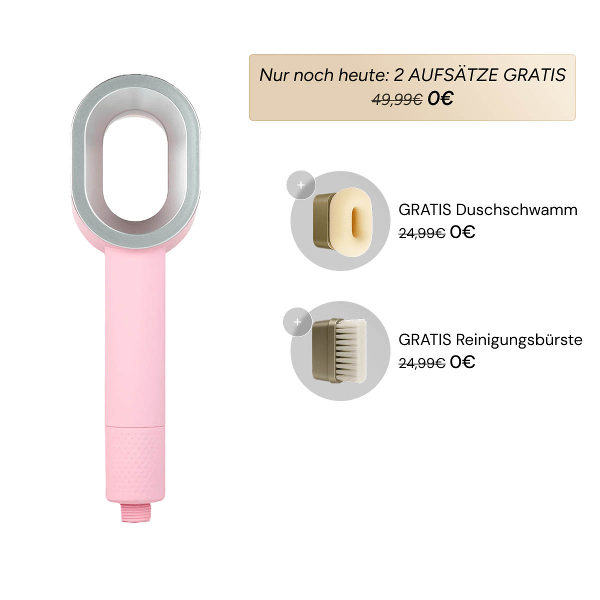Luxeraum.de Handheld Shower Heads Pink Doyoo Pure 3in1 Premium Filterduschkopf