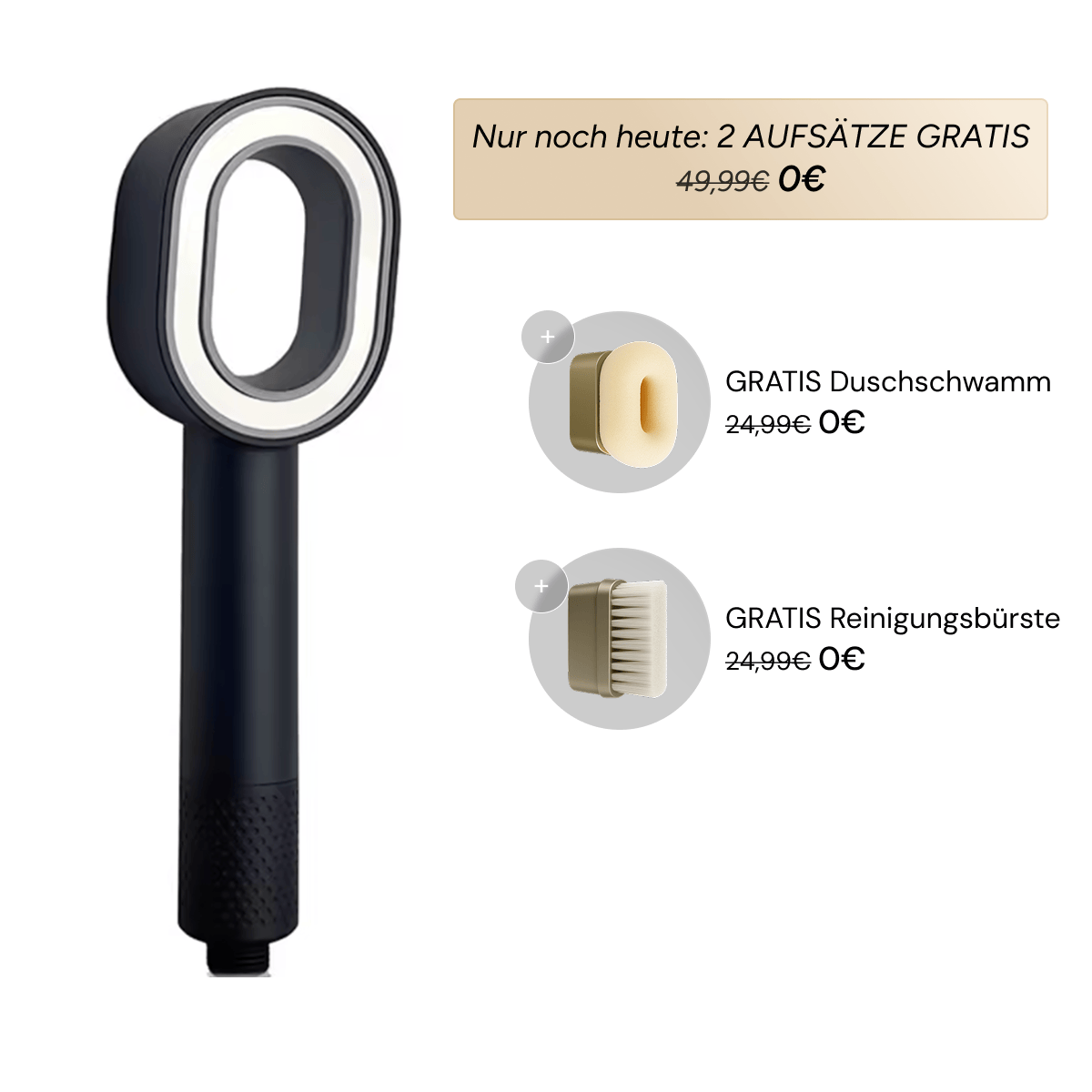 Luxeraum.de Handheld Shower Heads Schwarz Doyoo Pure 3in1 Premium Filterduschkopf