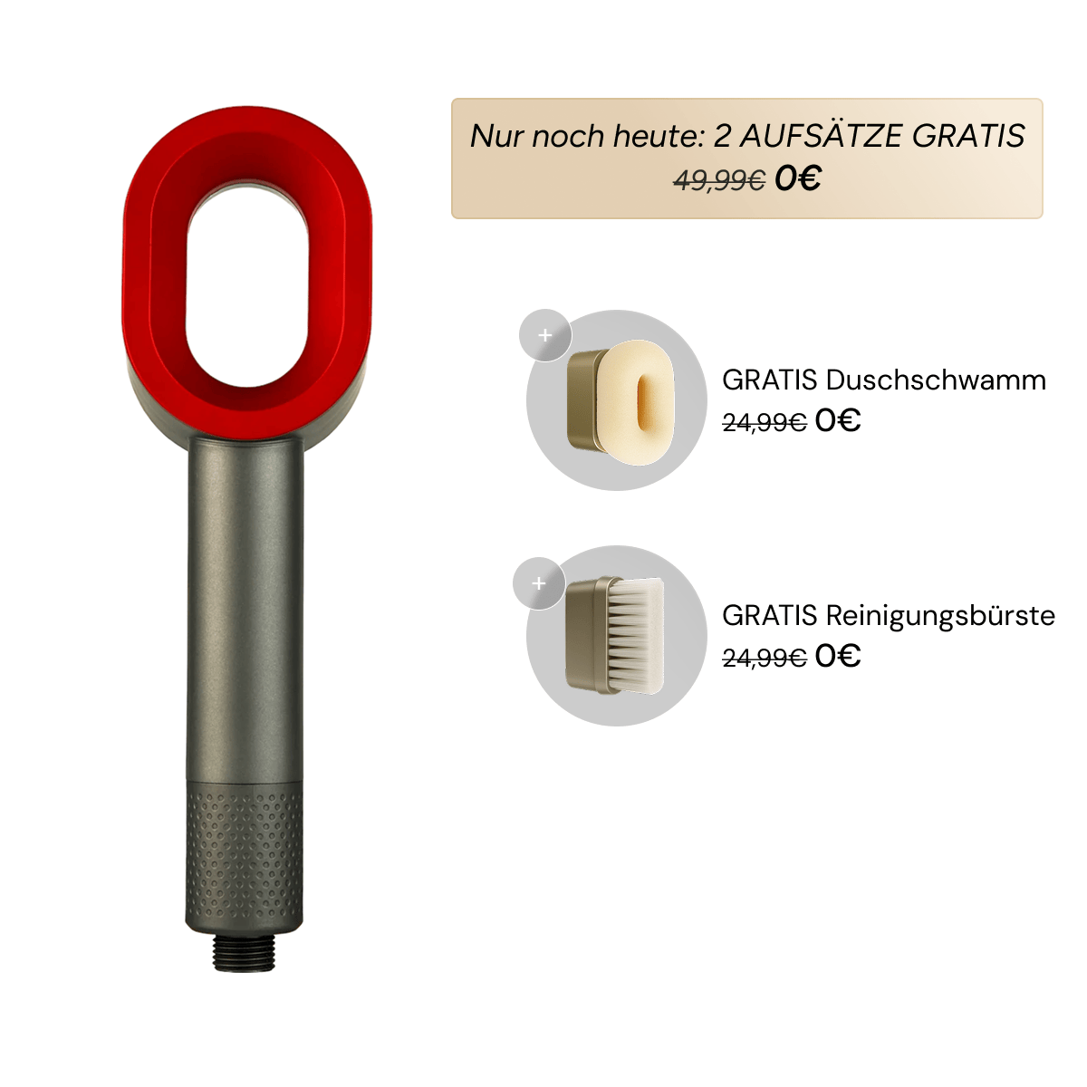Luxeraum.de Handheld Shower Heads Grau Doyoo Pure 3in1 Premium Filterduschkopf