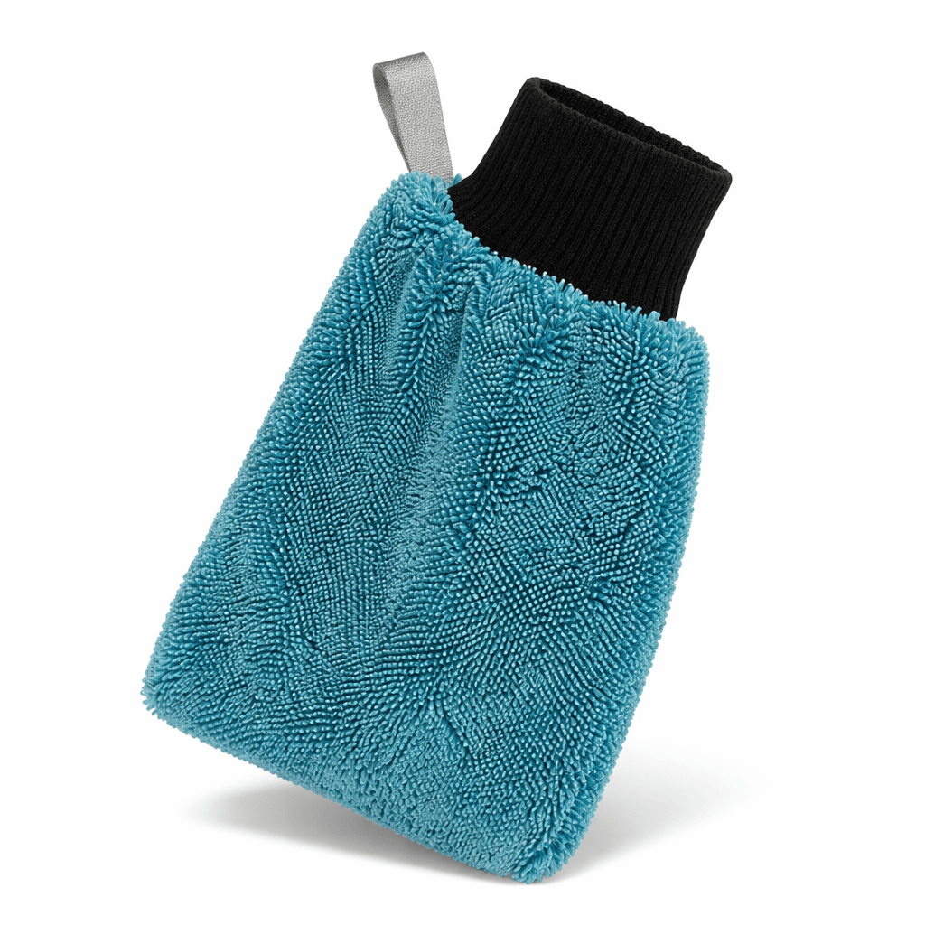 Luxeraum.de Shop Towels & General-Purpose Cleaning Cloths Aqua (4 Stück) Mikrofaser Trocknungshandschuh FASTDRY 4er Set – streifenfreies Reinigungstuch für Bad, Fenster & Küche