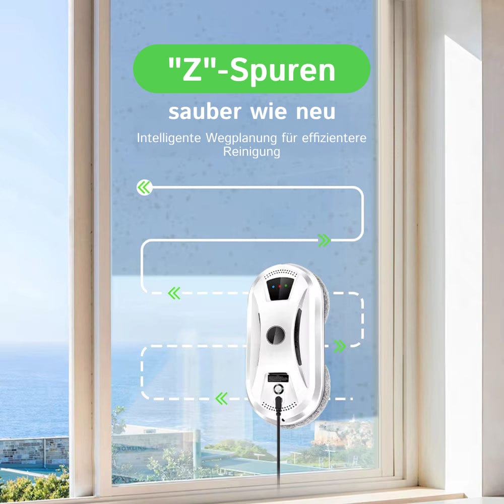Luxeraum.de Glass Cleaners Fensterputzroboter mit 2800Pa Saugkraft – Automatischer Glasreiniger mit Sicherheitsseil & Fernbedienung