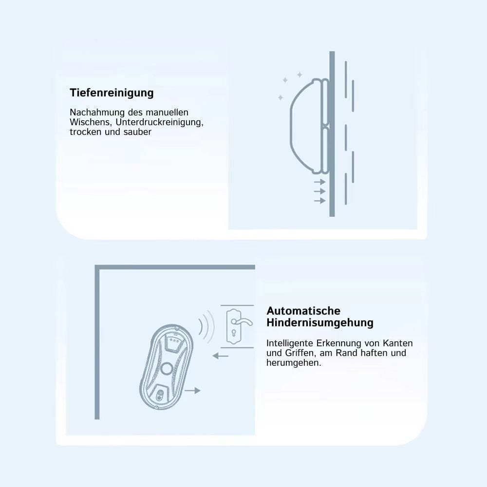 Luxeraum.de Glass Cleaners Fensterputzroboter mit 2800Pa Saugkraft – Automatischer Glasreiniger mit Sicherheitsseil & Fernbedienung