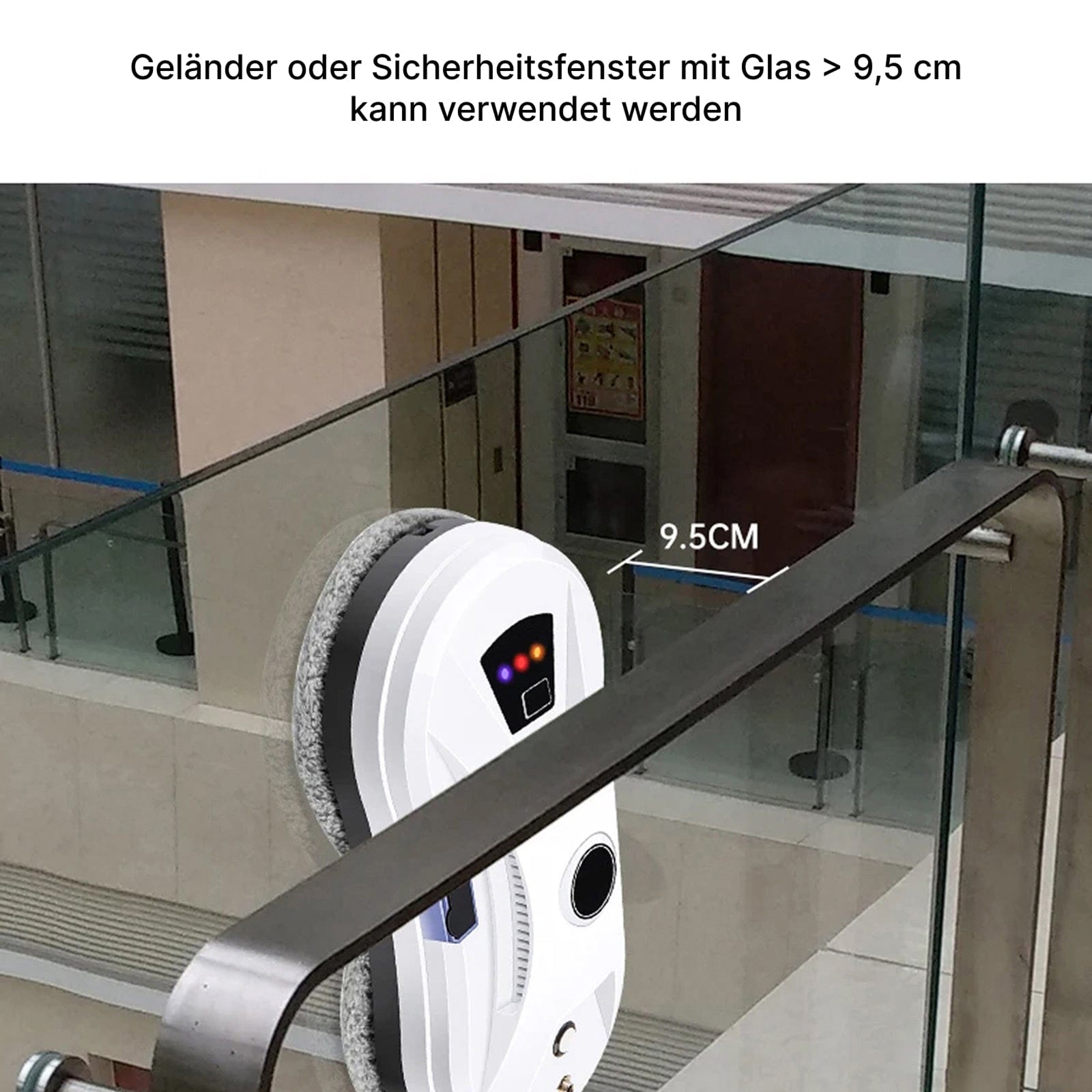 Luxeraum.de Glass Cleaners Fensterputzroboter mit Sprühfunktion & 2800Pa Saugkraft – Automatischer Glasreiniger mit Fernbedienung