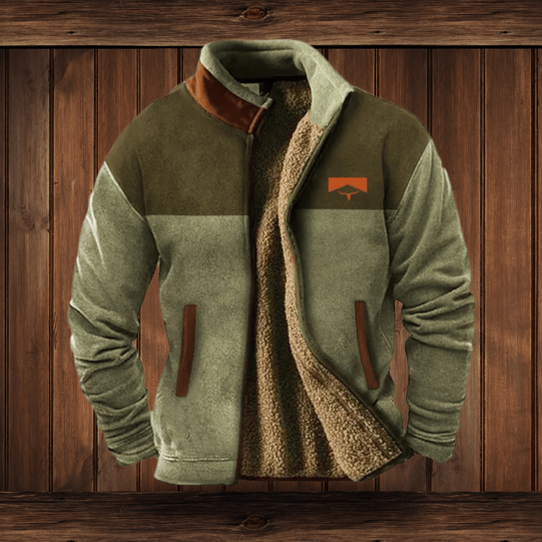 Luxeraum.de Coats & Jackets Fleecejacke – Leichter Materialmix – Kontrastdesign mit Reißverschluss – Herren