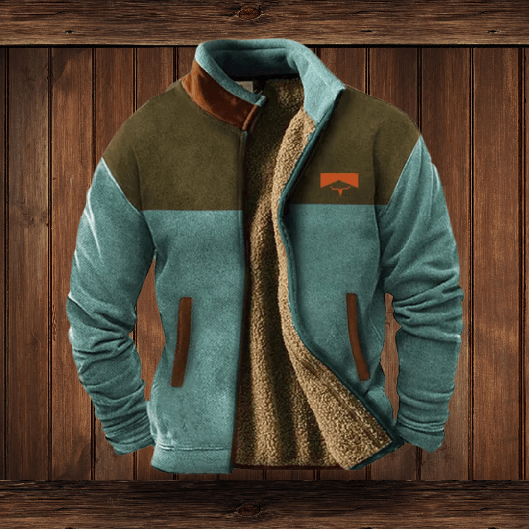 Luxeraum.de Coats & Jackets Fleecejacke – Leichter Materialmix – Kontrastdesign mit Reißverschluss – Herren