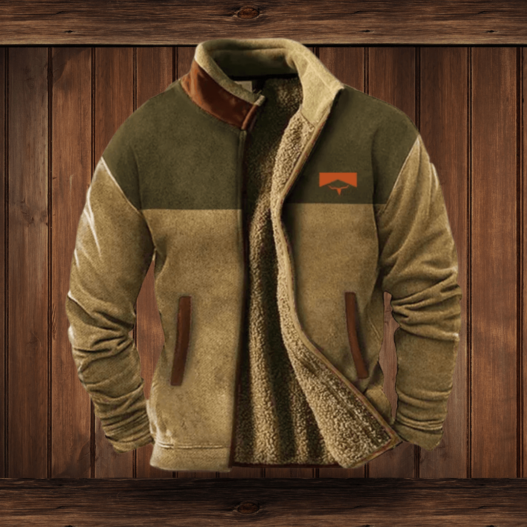 Luxeraum.de Coats & Jackets Fleecejacke – Leichter Materialmix – Kontrastdesign mit Reißverschluss – Herren