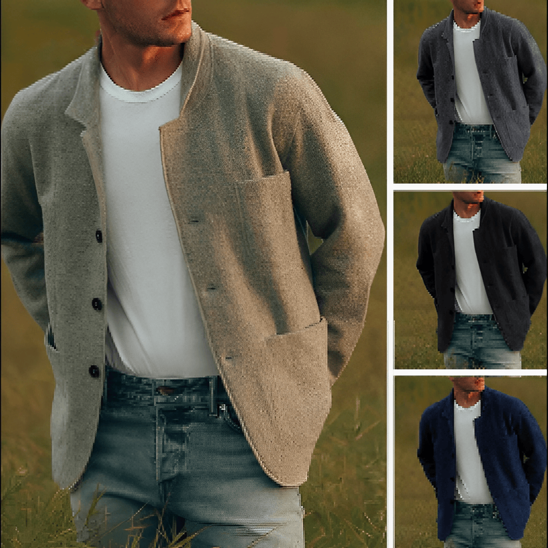 Luxeraum.de Vests Freizeit-Blazer – Polyester – klassisches Revers mit Zweiknopf-Verschluss – Herren