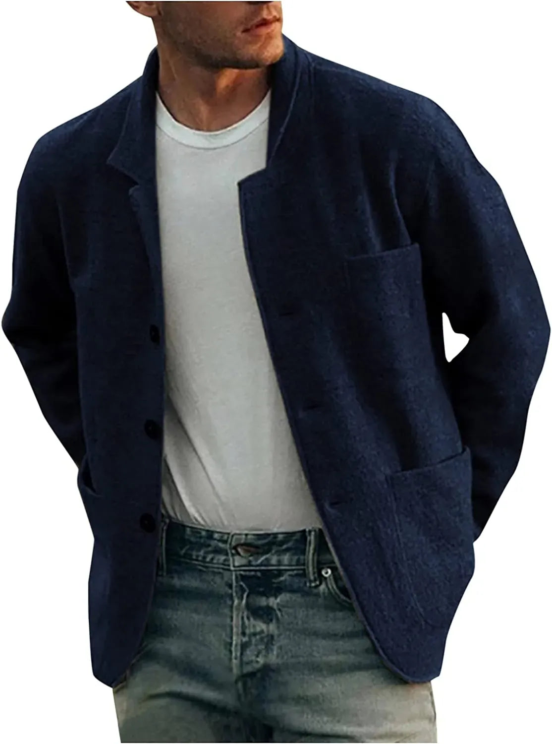 Luxeraum.de Vests Freizeit-Blazer – Polyester – klassisches Revers mit Zweiknopf-Verschluss – Herren