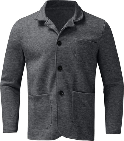 Luxeraum.de Vests Freizeit-Blazer – Polyester – klassisches Revers mit Zweiknopf-Verschluss – Herren