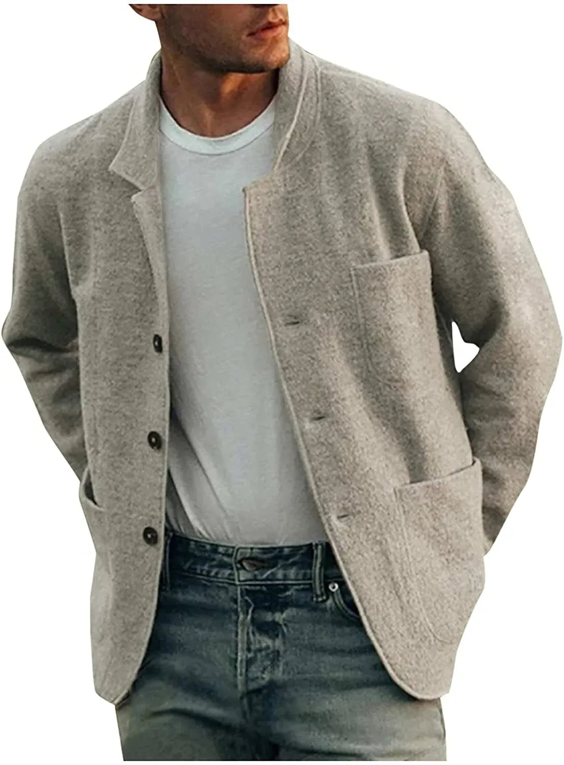 Luxeraum.de Vests Freizeit-Blazer – Polyester – klassisches Revers mit Zweiknopf-Verschluss – Herren