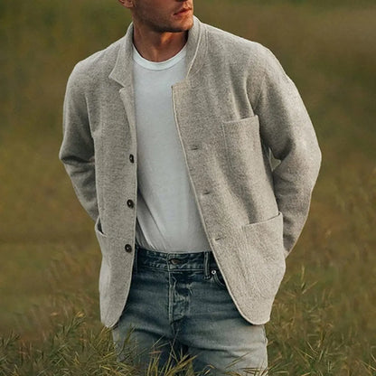 Luxeraum.de Vests Grau / S Freizeit-Blazer – Polyester – klassisches Revers mit Zweiknopf-Verschluss – Herren