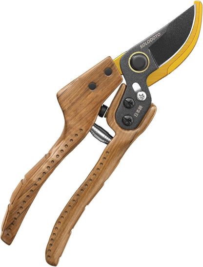 Luxeraum.de Pruning Shears Gartenschere Bypass mit SK5 Stahl, 25 mm Schnittdurchmesser, Aluminiumgriff Holzoptik, Rosenschere für Garten