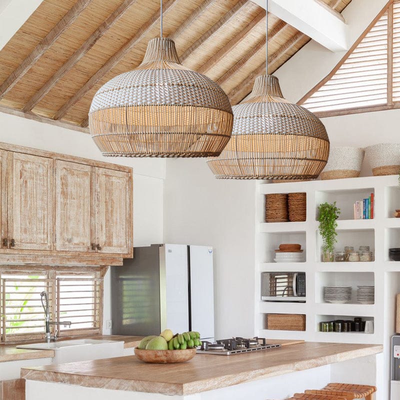 Luxeraum.de Ceiling Light Fixtures Handgewebte Rattan Pendelleuchte – Natürliches Design