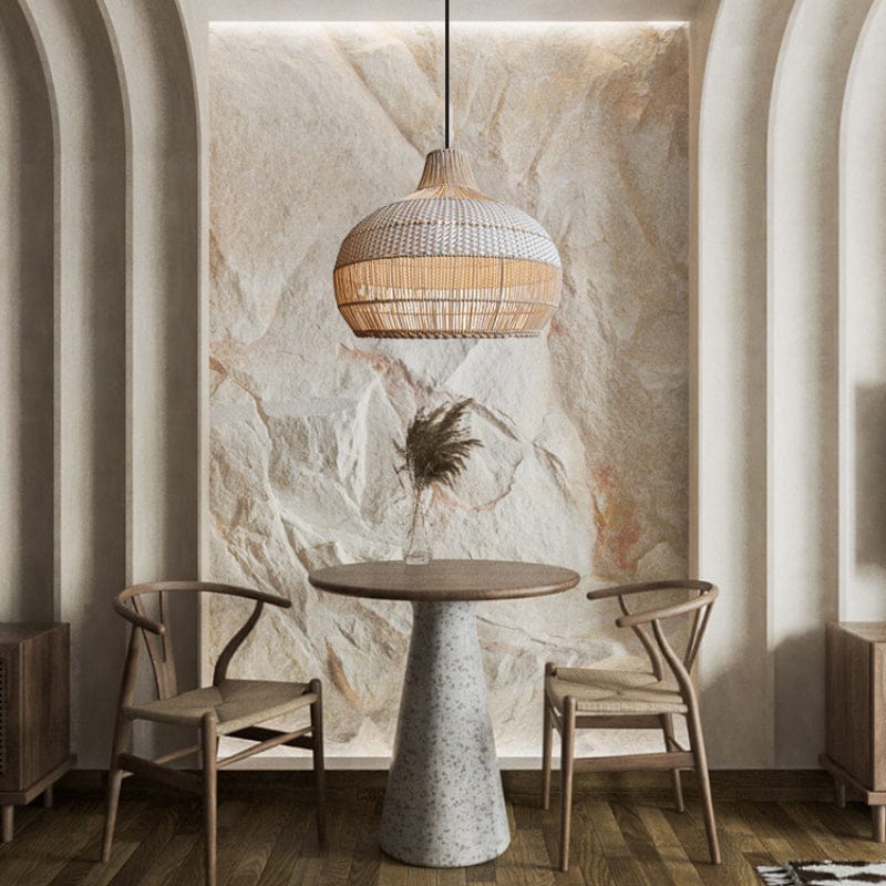 Luxeraum.de Ceiling Light Fixtures Handgewebte Rattan Pendelleuchte – Natürliches Design