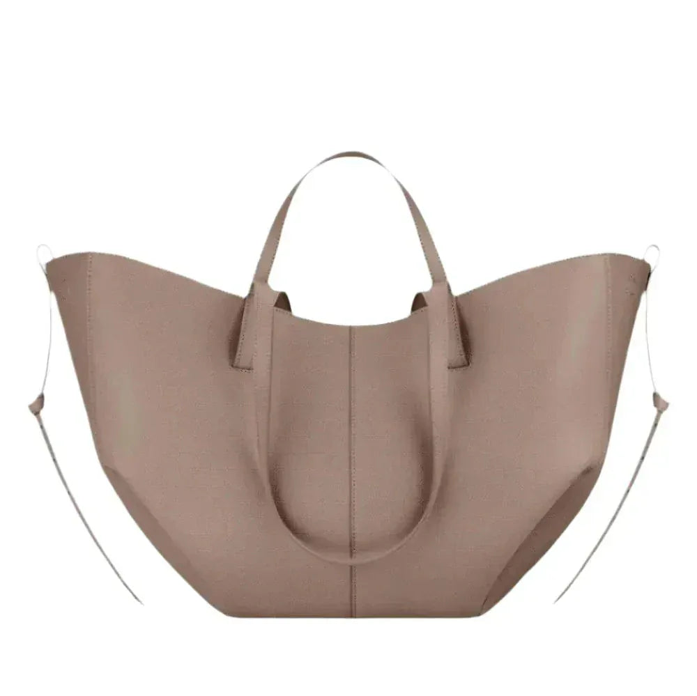 Luxeraum.de Shopper Bags Taupe Handtasche – Italienisches Leder – Magnetverschluss & Variable Trageriemen – Damen