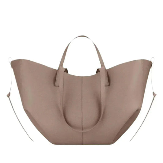 Luxeraum.de Shopper Bags Taupe Handtasche – Italienisches Leder – Magnetverschluss & Variable Trageriemen – Damen