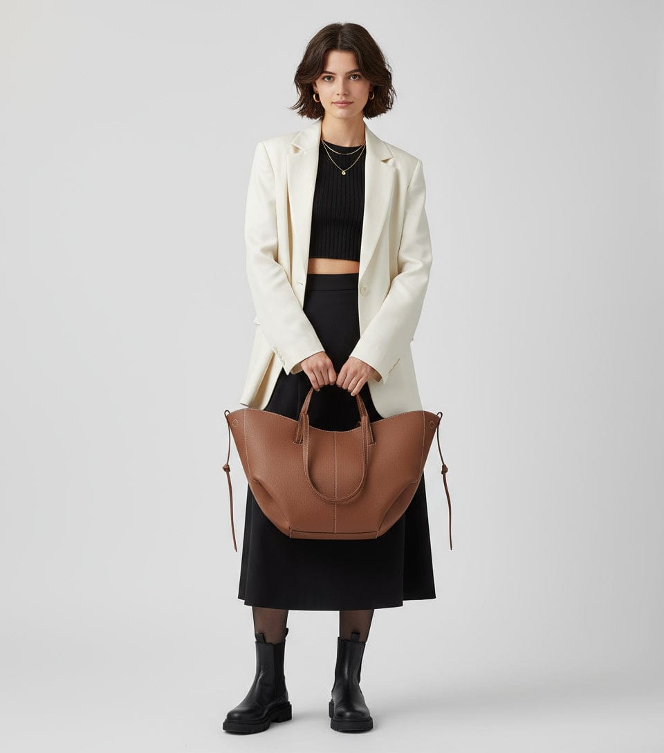Luxeraum.de Shopper Bags Handtasche – Italienisches Leder – Magnetverschluss & Variable Trageriemen – Damen