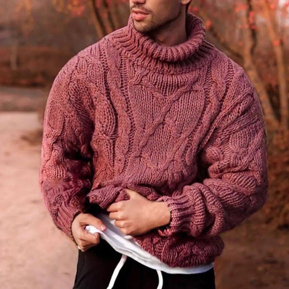 Luxeraum.de Sweaters Rot / S Herren Rollkragenpullover Winter – Warm & Hochwertig Gestrickt