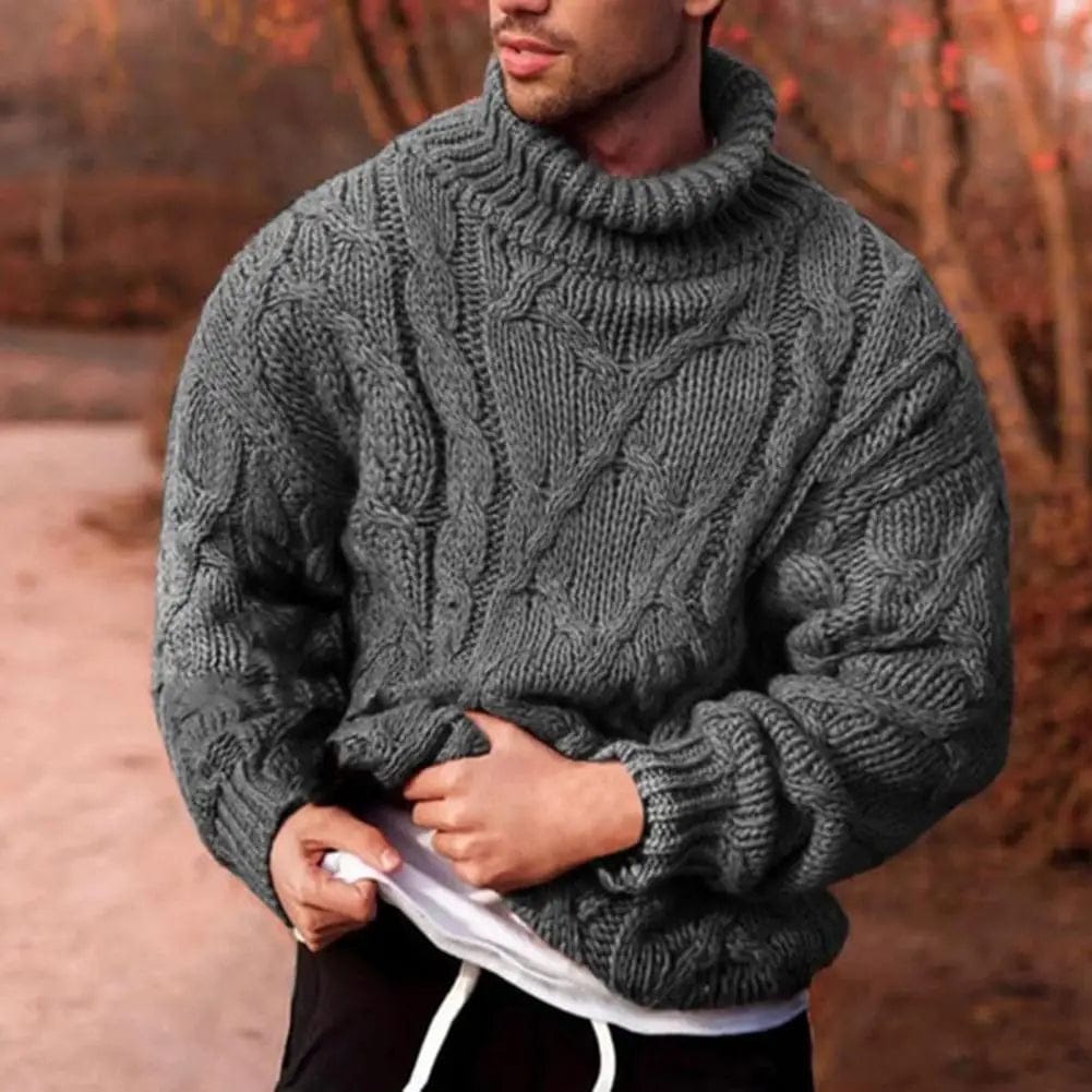 Luxeraum.de Sweaters Grau / S Herren Rollkragenpullover Winter – Warm & Hochwertig Gestrickt