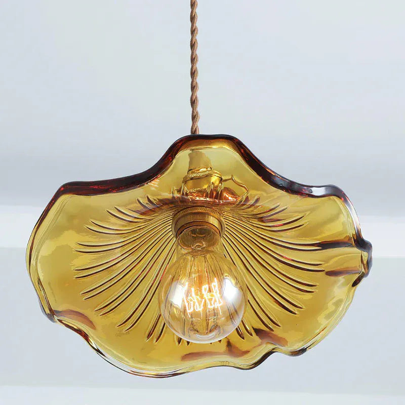 Luxeraum.de Ceiling Light Fixtures Hibiskus Pendelleuchte - Glas & Messing -  Blumenlampe - Verstellbarer Höhe