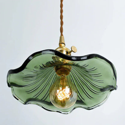 Luxeraum.de Ceiling Light Fixtures Hibiskus Pendelleuchte - Glas & Messing -  Blumenlampe - Verstellbarer Höhe