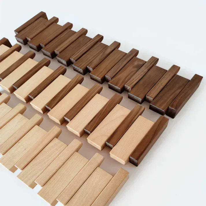 Luxeraum.de Storage Hooks & Racks Holz Wandgarderobe – Klavierdesign – 4/6/8 Haken – Platzsparende & Stilvolle Flur-Garderobe