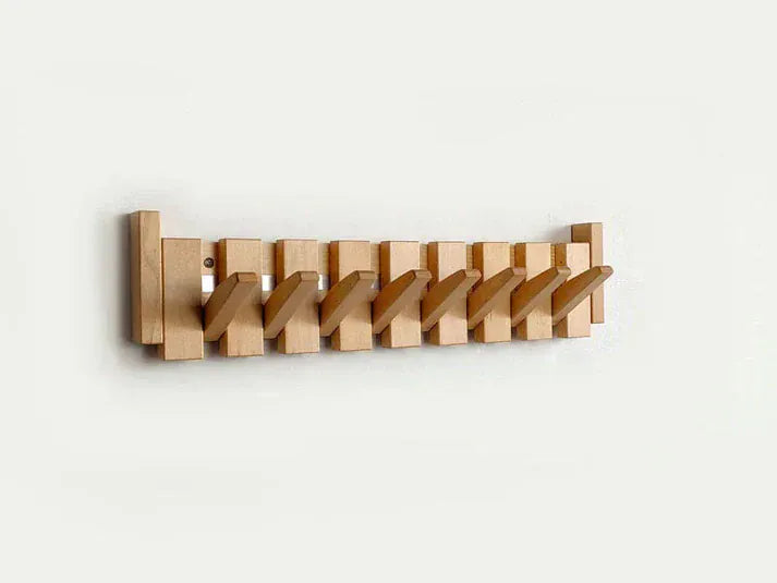 Luxeraum.de Storage Hooks & Racks Buchenholz / 4 Haken Holz Wandgarderobe – Klavierdesign – 4/6/8 Haken – Platzsparende & Stilvolle Flur-Garderobe