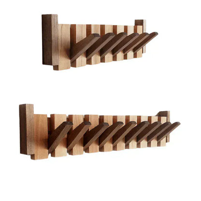 Luxeraum.de Storage Hooks & Racks Holz Wandgarderobe – Klavierdesign – 4/6/8 Haken – Platzsparende & Stilvolle Flur-Garderobe