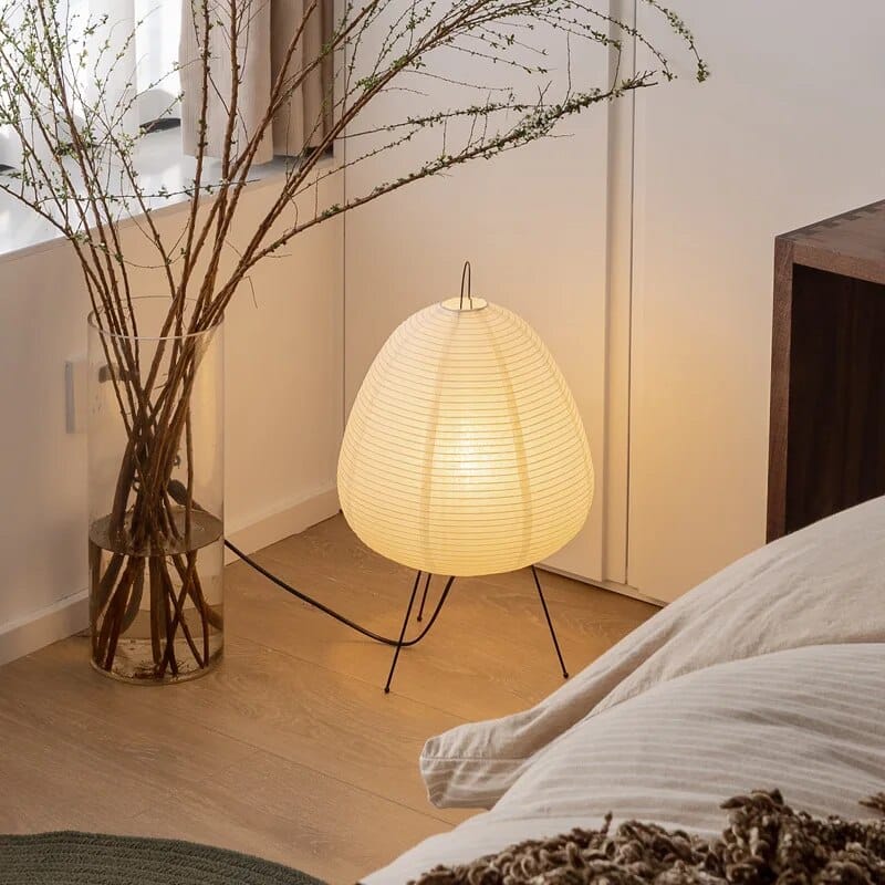 Luxeraum.de Lamps Japanische Tischlampe - Reispapier - Warmes Licht - Stilvolle Innenräume