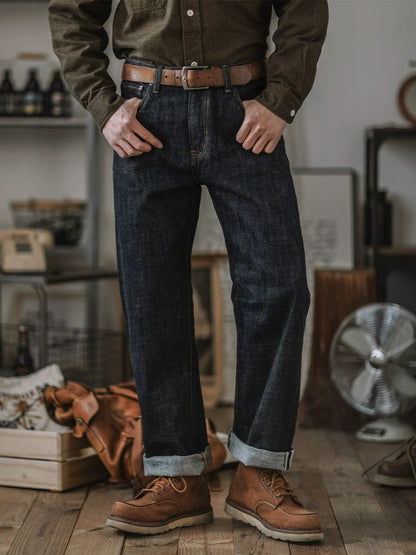 Luxeraum.de Jeans Indigo / 30 Jeans – 14oz Selvedge Denim – klassische Indigo-Optik – Herren