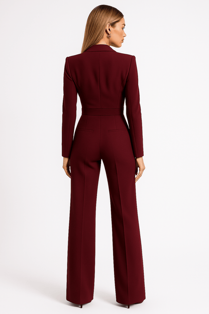 Luxeraum.de One-Pieces Jumpsuit – fließende Silhouette – Wickeloptik & lange Ärmel – Damen