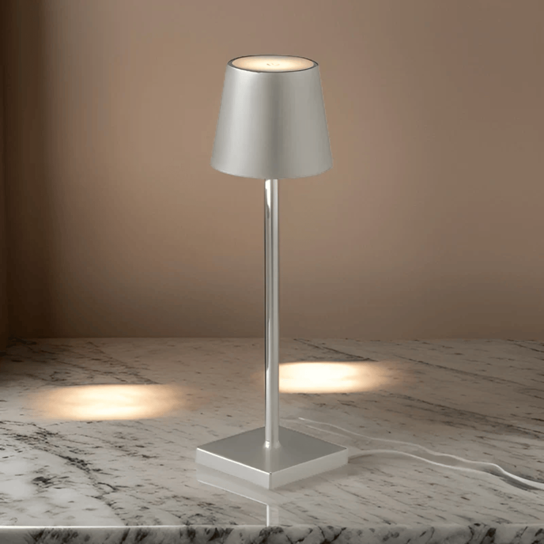 Luxeraum.de Table Lamps Grau Kabellose LED Tischlampe  – Wiederaufladbar - Dimmbar - Wasserfest – Skandinavisches Design