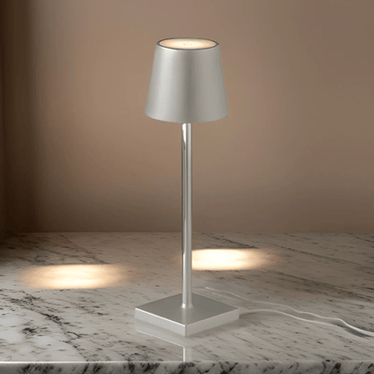 Luxeraum.de Table Lamps Grau Kabellose LED Tischlampe  – Wiederaufladbar - Dimmbar - Wasserfest – Skandinavisches Design