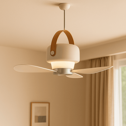 Luxeraum.de Ceiling Fans Beige Kabelloser Deckenventilator - LED-Licht & Fernbedienung - Leise - 8h Akku