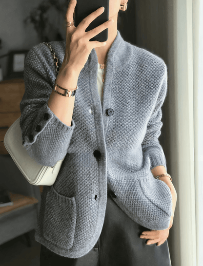 Luxeraum.de AW - Womens - Cardigans Grau / S Kaschmir Strickjacke Damen – hochwertig & elegant mit Knopfleiste