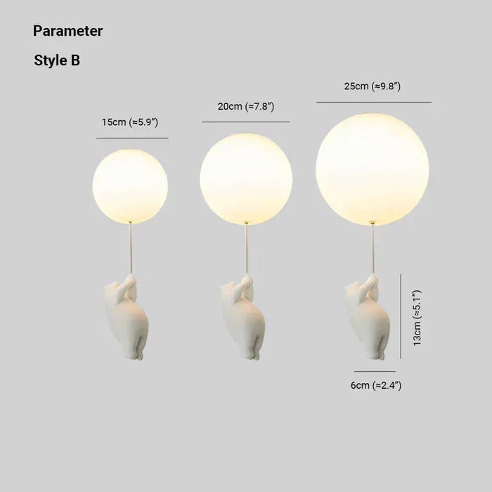 Luxeraum.de Ceiling Light Fixtures Kinder Deckenlampe – LED Lampe - Bär & Ballon – Babyzimmer, Kinderzimmer & Spielzimmer