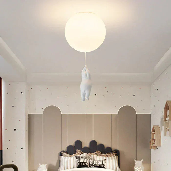 Luxeraum.de Ceiling Light Fixtures Kinder Deckenlampe – LED Lampe - Bär & Ballon – Babyzimmer, Kinderzimmer & Spielzimmer