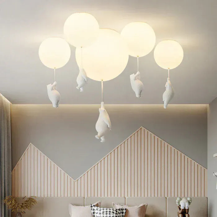 Luxeraum.de Ceiling Light Fixtures Kinder Deckenlampe – LED Lampe - Bär & Ballon – Babyzimmer, Kinderzimmer & Spielzimmer