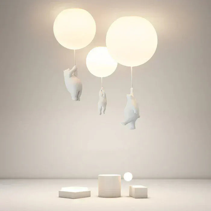 Luxeraum.de Ceiling Light Fixtures Kinder Deckenlampe – LED Lampe - Bär & Ballon – Babyzimmer, Kinderzimmer & Spielzimmer