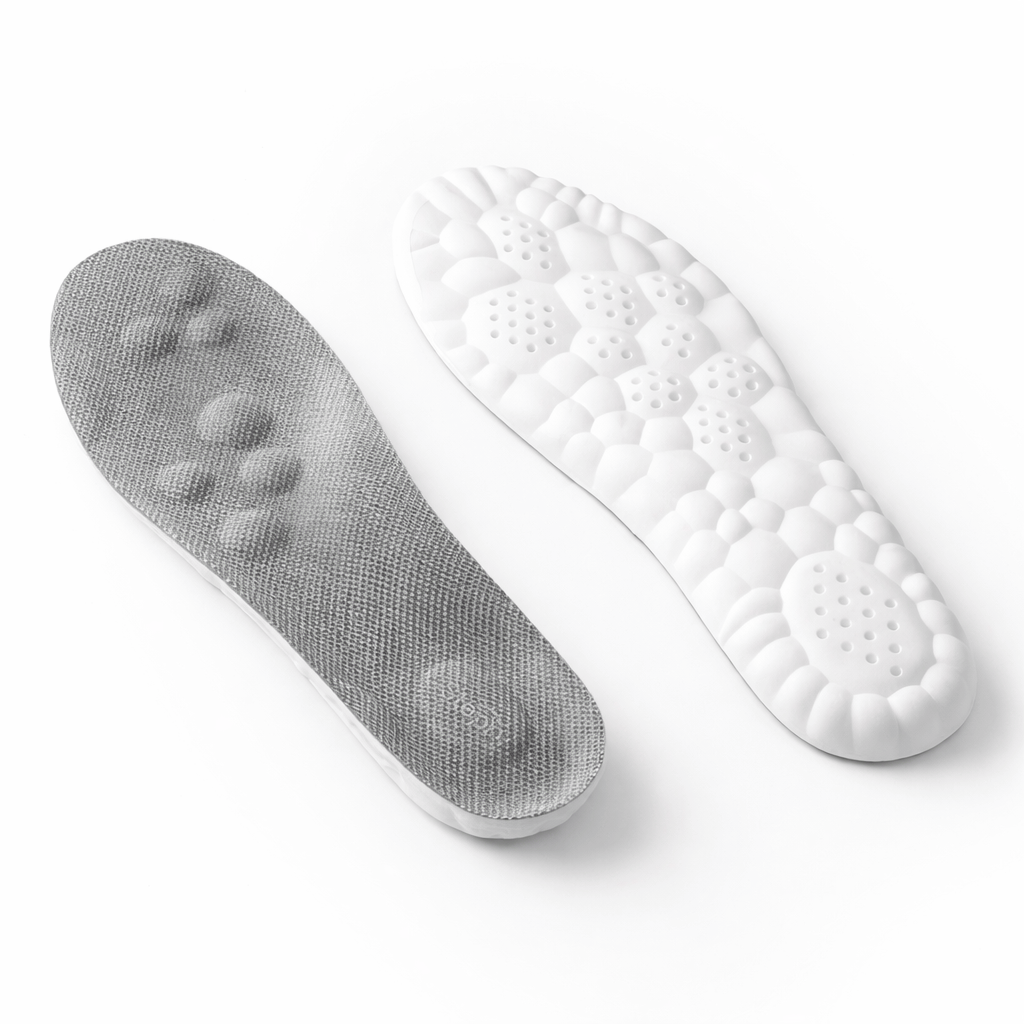 Luxeraum.de Arch Supports Grau / 35-36 Komfort Einlegesohlen mit Massage-Effekt – Flexible Schuhsohlen für Alltag, Sport & Arbeit