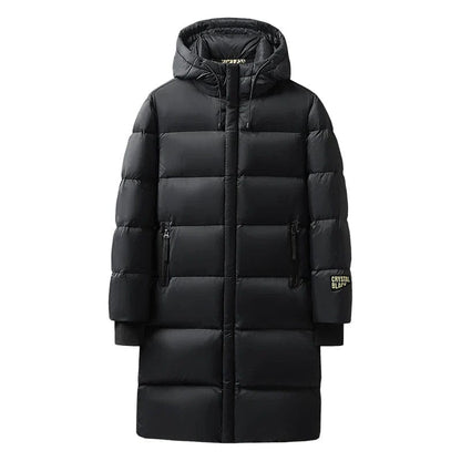 Luxeraum.de Puffer Jackets Lange Winterjacke – Schwarz – Isolierende Daunenfüllung – Herren