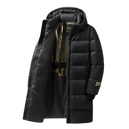 Luxeraum.de Puffer Jackets Schwarz / M Lange Winterjacke – Schwarz – Isolierende Daunenfüllung – Herren