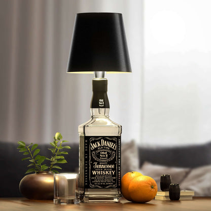 Luxeraum.de Table Lamps Schwarz LED Flaschenlampe - Wiederaufladbar - Nachhaltige Tischlampe - 3 Lichtmodi