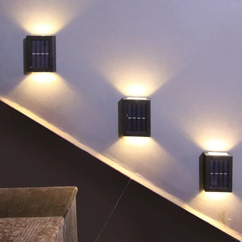 Luxeraum.de Landscape Pathway Lighting LED Solar-Wandleuchte – 3000K - IP65 - Kabellos & Energiesparend - Garten, Terrasse & Balkon
